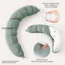 Ailuteie Peallow(Pat. Pend) – Long Round Body Pillow for Adults, Bolster Pillow for Sleeping, Soft and Supportive Pillow for Sleeping & Lumbar Support(Willow Green, 59")