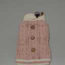 Knitted Dog Sweater for Small Dogs Cats Thick Warm Puppy Clothes Turtleneck Elastic Chihuahua Bulldog Dachshund Outfits(Small, Pink)