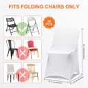 30 Pack White Folding Chair Covers for Party, Spandex Chair Covers for Wedding, Stretch Seat Cover 30 Pieces, Universal Fitted Polyester Slipcovers for Dining Chairs, Parties & Banquet (30 PCS)