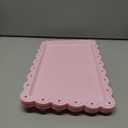 6 Pcs Pink Serving Trays Plastic Platters Dessert Cupcake Holder Party Supplies 14.4 x 9.3 Inches Rectangular Cookie Snack Display Tray for Wedding Restaurant
