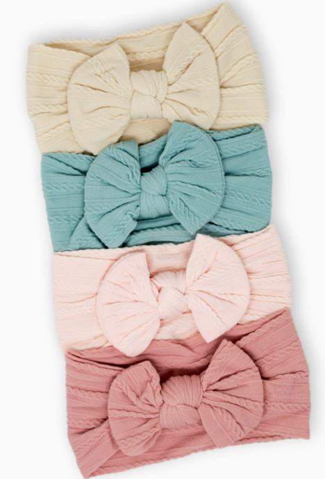 Yxiang 4 PCS Super Stretchy Soft Baby Headband,Cute Big Bows Head Wrap Nylon Headband for Baby Girls Newborn Infant Toddlers