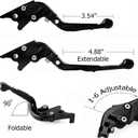 Motorcycle Adjustable Brake Clutch Levers for Suzuki GSXR600 1997-2003 GSXR750 1996-2003 GSXR1000 2001-2004 Red & Black