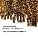 Water Wave Highlight Burmese Curly Bundles Human Hair 24 Inches Honey Blonde Ombre Human Hair Bundles Weave with Spiral End 3c4a Curly Quick Weave Hair Bundles for Women 1 Bundle