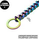 Dog Chain Collars for Dogs Chew Proof Dog Collar, 15mm Thick Color Chain Dog Collar Heavy Duty Stainless Steel Metal Cuban Link Dog Collar for Small Medium Large Dogs (10" ( for Head Circumference 8" to 9.5"))