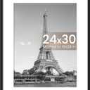 upsimples 24x30 Puzzle Frame, Display Pictures 18x24 with Mat or 24 x 30 Without, Wall Hanging Poster Frames, Black, 1 Pack