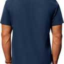 Alimens & Gentle Mens Short Sleeve Dress Shirt Wrinkle Free Solid Casual Button Down Shirts for Summer Business Wedding (Blue, XL)