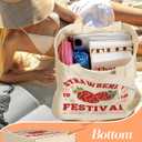 Aesthetic 2 Pack Canvas Tote Bag - with Makeup Pouch Bag for Women Reusable Grocery Bag for Gym, Travel, Work