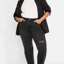 City Chic Women's Plus Size Harley Kenia Straight Jean (Black, 20)
