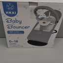 HKAI Baby Bouncer, Portable Baby Bouncer Seat for Babies 0-18 Months, 100% Cotton Fabrics, 3 Modes of use with Rocker and Stationary Options, Infant Rocker Chair with Hanging Toys-Dark Grey