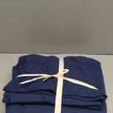 BESTOUCH Duvet Cover Set 100% Washed Cotton Linen Feel Super Soft Comfortable Chic Lightweight 3 PCs Home Bedding Set Solid Navy Blue Queen
