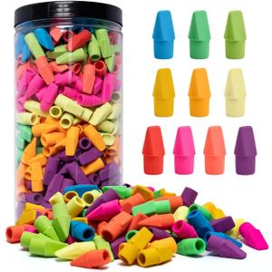 Cap Erasers for Pencils Pulk - Pencil Top Erasers Cap Erasers Toppers for Latex Free Assorted Colors School Supplies for Teachers Sudents Classroom Home and Office (500) (Red)