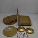 Fivenl 8 Pcs Cake Stand Gold Metal Dessert Table Display Set, 3-Tier Cupcake Stand, Cake Display Tower and Cookie Tray Rack Serving Tray for Birthday Party, Weddings, Baby Shower (Gold)