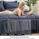 Love's cabin Full Comforter Set Indigo Blue, 7 Pieces Full Bed in a Bag, All Season Bedding Sets with 1 Comforter, 1 Flat Sheet, 1 Fitted Sheet, 2 Pillowcase and 2 Pillow Sham | Soft, Breathable, Lightweight, Comfortable