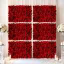 Artificial Flower Wall Panel: 24 x 16 Inch, Red, Set of 6