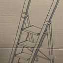 4 Step Ladder,Lightweight Folding Step Stool with Aluminum Wide Pedal& Convenient Handgrip,330lbs Capacity Steel Ladder for Household and Office(Black &Woodgrain)