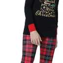 VENTELAN Family Matching Christmas Pajamas Set Holiday Santa Claus Sleepwear Xmas PJS Set for Couples and Kids (2T, Plaid Christmas Tree)