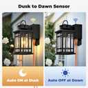 Outdoor Wall Light Fixtures with GFCI Outlet, Black 2-Pack Dusk to Dawn Outside Lighting Fixture, Waterproof Anti-Rust Exterior Lights Fixtures, Porch Light for Front Door, Garage, Backyard D2D 