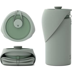 SKER Portable Dog Water Bottle, Collapsible Water Bottle for Dogs Perfect for Walking, Hiking and Outdoors | Works as a Portable Water Bowl | Designed in Montreal - 550ml (18.6 Ounces, Olive)