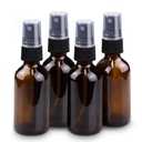 Wedama 2 oz Mini Glass Spray Bottles, Empty Small Spray Bottles with Funnel Dropper, Fine Mist for Hair, Travel, Plants, Cleaning Solutions and Skin Care (4 Pack Amber)