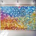 7 x 5 ft Colorful Backdrop Birthday Background for Women Princess Neon Sequin Square Shimmer Decoration for Anniversary Party (Non-Glowing Brilliant Design) (Pink, 7 * 5 ft)