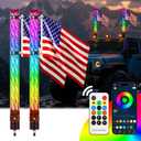 DREAMIZER 2PCS 2FT Fat Whip Lights 360°Spiral Chase Offroad Warning Lighted Antenna LED Whips Side by Side with Turn Signal Brake Reserving Lights for UTV ATV RZR Can-Am SXS Polaris Offroad Truck