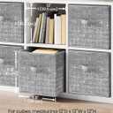 SONGMICS Storage Cubes, 13-Inch Non-Woven Fabric Bins with Double Handles, Set of 6, Closet Organizers for Shelves, Foldable, for Clothes, Cattail Gray UROB033G01