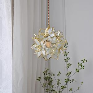 Glass Flower Pendant Lights Floral Petal Light Fixture Modern Hanging Lamp 7 Inch Mini Pendant Lighting for Kitchen Island - Clear Textured Glass Shade