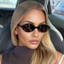 milramtob Retro Oval Sunglasses for Women Trendy Designer Small Round Glasses 90s Shades Cute (Tortoise Shell+black)