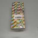 2 x YAOSHENG [100 Pack] Pink & Gold Paper Straws Disposable, 100% Biodegradable Multi-Pattern Party Straws For Birthday, Wedding and Holiday Decoration (Seven Colors)