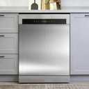 Magnetic Dishwasher Cover, Home Decorative Kitchen Refrigerator Magnetic Sticker, Silver Brushed Dishwasher Covers, Magnetic for the Front of the Refrigerator - 23.5“ x 26”