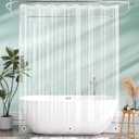 AmazerBath Long Shower Curtain Liner with 3 Magnets, 72x80 Clear Shower Curtain Liner Tall, Waterproof Plastic Shower Liner, Lightweight PEVA Shower Curtain with 12 Rustproof Metal Grommets