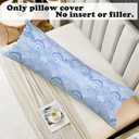 Nautical Coastal Decor,Blue Shell Decor 20x54 Body Pillow Cover with Zipper,Shell Lovers Gifts,Ocean Coastal Beach Decorative Long Hug Pillow Cases for Bed Couch