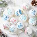 Sumind 12 Pcs Glass Pink Blue Pastel Christmas Ornaments 3D Pink Bow Ornaments for Christmas Tree 2.36 Inch Coquette Balls Decoration for Xmas Holiday Party Decor