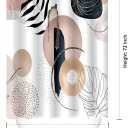 BESBESME Boho Mid Century Shower Curtain Set, Waterproof Fabric for Bathtub Bathroom Decor Modern Machine Washable Weighted Hem Shower Curtain, Minimalist Abstract Polyester Curtain, Pink, 60"x72"