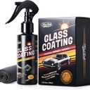 2 x Car Ceramic Glass Coating Spray,Automotive Windshield Rain Repellant Glass Polish Protect, Long-Lasting Quick Dry Coat (3.38 fl oz +Towel)