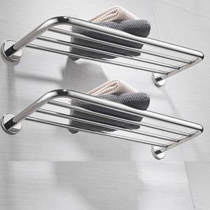 30inch Lengthened Shower Towel Shelf, 2-Tier Towel Rack for Bathroom Wall Mount, Stainless Steel Bath Towel Holders for Toilet Double Tier, Polished Finish