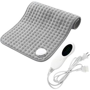 Electric Heating Pad, 16"x12" Heat Pad for Back Neck Shoulder Pain Relief, with 10 Heat Settings, Auto Shut Off, Machine Washable, US Plug (Gray)