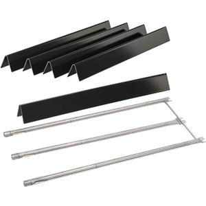 Leship 24.5" Flavorizer Bars & 34" Burner Tube Set Replace for Weber 7539 67722, Genesis 300 Series Genesis E-310 E-320 E-330 S310 S320 Grill with Side-Mounted Control