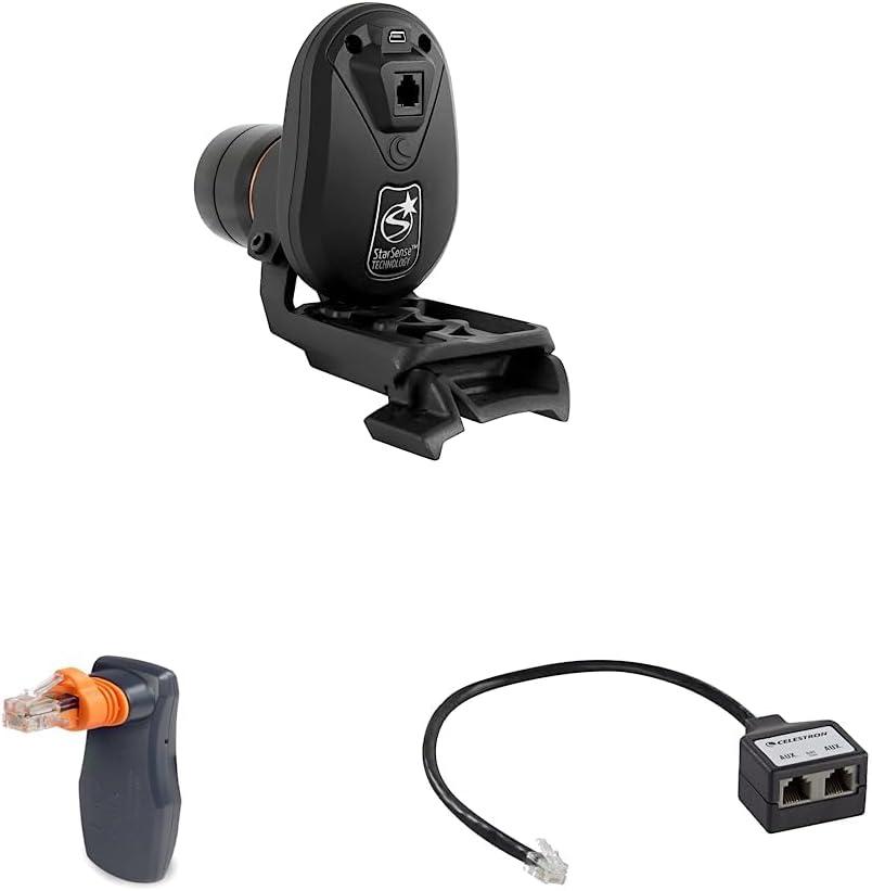 Celestron - StarSense AutoAlign Telescope Accessory, Black & SkyPortal WiFi Module - Control Your Celestron Computerized Telescope via Smartphone & Aux Port Splitter, Black (93919)