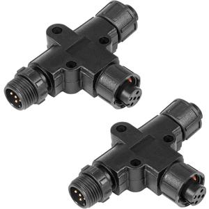 2 Pack NMEA 2000 (N2k) (Tee) 3 Port 5Pin M12 Thread IP67 Waterproof (Tee) T-Connector for Garmin Lowrance Simrad B&G Navico Networks, Boat/Yacht Series Ship/Yacht Parts