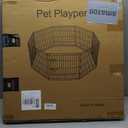 Dog Pen Pet Playpen Dog Fence Indoor Foldable Metal Wire Exercise Puppy Play Yard Pet Enclosure Indoor Outdoor 8 Panels 24 Inch with Bottom Pad (Bottom Cover Fence with Printing)