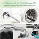 5 Pcs Dryer Vent Cleaner Kit Compatible with Most Vacuum Cleaner, Dryer Lint Brush and Vacuum Hose Attachment with Universal Elastic Connector, Tweezers for Large Debris, Quickly Lint Remover
