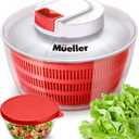 Mueller Salad Spinner with QuickChop Pull Chopper, Vegetable Washer with Bowl, Anti-Wobble Tech, Lockable Colander Basket and Lid with Pull Cord - Lettuce Washer and Dryer