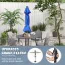 EliteShade USA 10-Year-Non-Fading 10ft Market Patio Umbrella, Commercial Grade Table Sun Umbrella with 80 Solar LED Lights, Crank Open, Windproof & UPF 50+ UV Protection for Garden, Deck, Pool, Backyard, Royal Blue