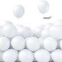 PartyWoo White Balloons, 50 pcs 5 Inch Matte for Garland or Arch - Party, Wedding, Neutral Baby Shower Decorations, White-Y13