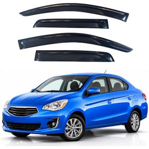 IG Window Visors Fit for 2017-2024 Mitsubishi Mirage G4 Sedan, Out-Channel Rain Guards Vent Wind Deflectors 4PC, Car Accessories for 17-24 Mirage G4 Sedan (Excludes Hatchback)