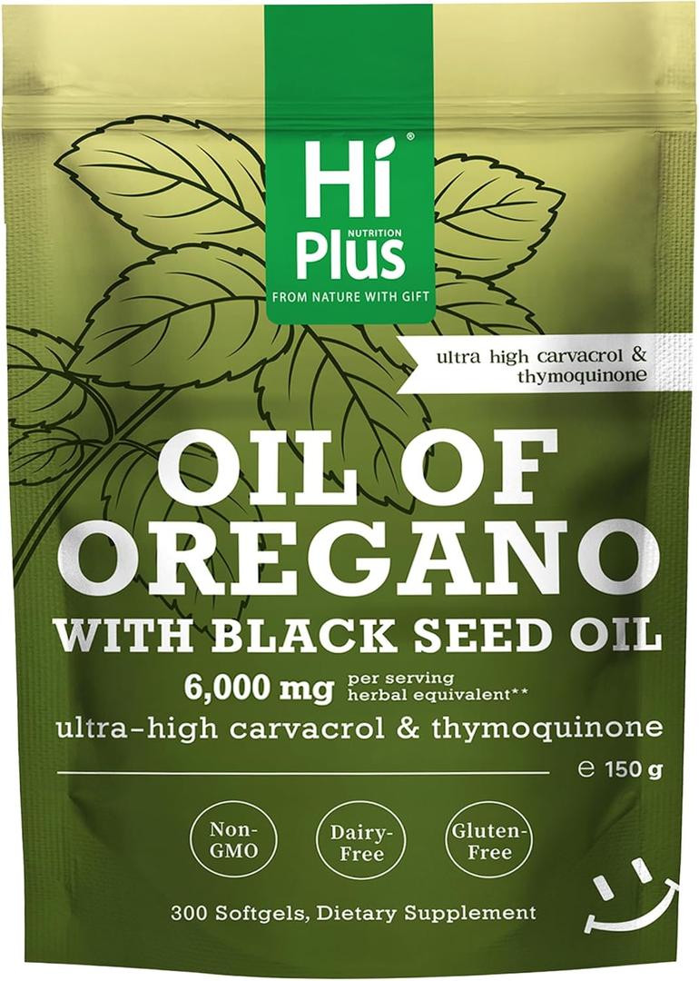 2-in-1 Oil of Oregano with Black Seed Oil, 300 Softgels