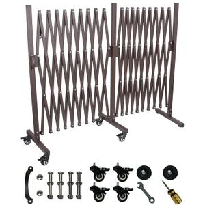Expandable Barricade Gate for Dogs - Outdoor Adjustable Fence With 360 Wheels - Security Gate Expansion Size 196 x 15.5 x 40.5 Inch