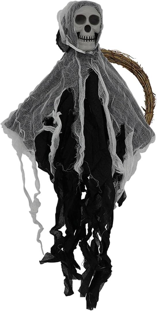 Halloween Hanging Ghost Wreath Scary Haunted House Prop Party Decoration