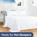 Cooling Sheets Set Queen Size - 4 Piece Summer Bed Sheets for Hot Sleepers & Night Sweats - Ultra Soft & Silky Smooth, Cooling Bed Set - Breathable & Lightweight with Deep Pockets 8" to 16" - White